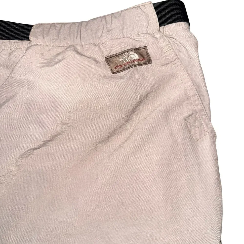 The North Face Beige Nylon Belted Cargo Shorts Outdoor Hiking Men's Size L